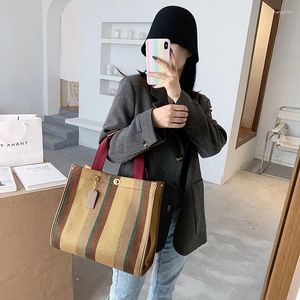 Shoulder Bags Canvas Bag Female Girls Reusable Folding Girl Simple Literary Handbag Tote Young Ladies Casual Shopping