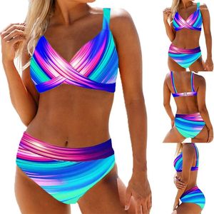 Kvinnors badkläder 2024 Sexig bikini -set design tryckt mode tvåstycke sommarstrand monokini