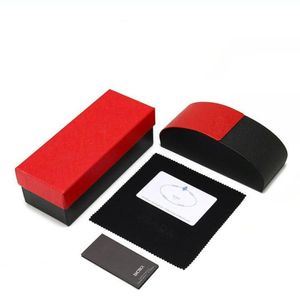 Wholesale Brand Sunglasses Cases Designer sunglasses Original Eyewear storage box eyeglass cover leather bag cleaning cloth set Fashion sun glasses boxes 3 colors