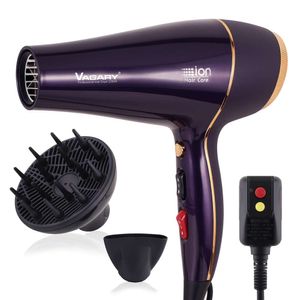 Vagary Professional Salonヘアドライヤー、2200ワットACモーター、8.2フィートの電源コード、セラミック材料、温度2速度設定、ディフューザーとコンセントレーター、ポータブル