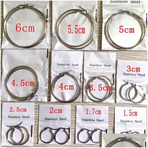 Hoop Huggie 22Pairs/Lot Gold Sier Mix Classic Circle Earrings For Women Stainless Steel Hie Earring Jewelry Party Gift Sizes Dhgarden Dhh1B