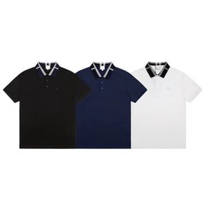 2024 남성용 폴로 여름 셔츠 브랜드 의류 면화 짧은 슬리브 비즈니스 캐주얼 스트라이프 디자이너 Homme Camisa 통기 가능한 M-3XL97