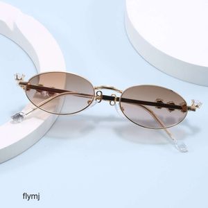 2 pezzi Fashion Luxury Designer Nuovi occhiali da sole Y2K con stile antico Industria pesante e incorporamento di diamanti Stile metallo moda Stesso stile stella