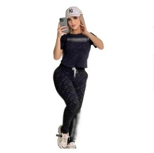 Damen-Trainingsanzüge für neue Mode, bedruckt, zweiteiliges Set, Designer-Marken-T-Shirt-Tops, Damen-Set