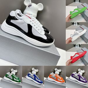 Amerika Kupası Tasarımcı Ayakkabı Erkekler Kadınlar Patent Deri Kauçuk Gezinme Spor Sporları Siyah Beyaz Pembe Şehir Merkezi Düşük Top Sneaker Trainers 38-45