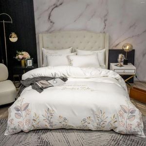 Bedding Sets Nordic Duvet Cover Set Egyptian Cotton Luxury Embroidery Bed Sheets And Pillowcases