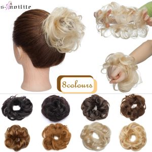 Bangs Snoilite 23g 100% Real Human Hair Curly Donut Chignon Ring Hairpiece For Women Natural Color NonRemy Extension Brazilian Hair