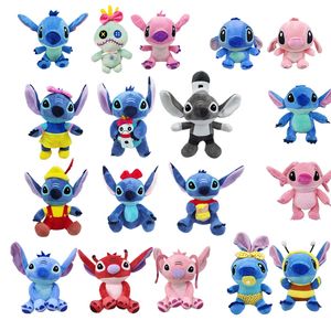 25 cm säljer anpassade rosa blå sömmar tecknad anima figur stitch julklapp fylld djur plysch leksak