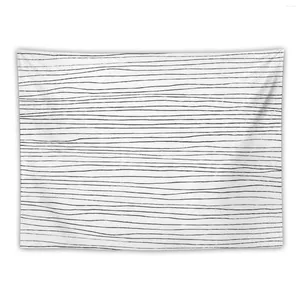 Gobeliny wzór geometryczny czarno -białe linie dekoracje pokoju gobelinu estetyczne sypialnie