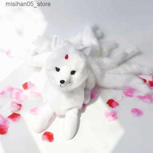 Bonecas de pelúcia Super bonito branco vermelho nove cauda raposa brinquedos de pelúcia bichos de pelúcia nove cauda raposas Kyuubi Kitsune bonecas presentes criativos para meninas Q240322