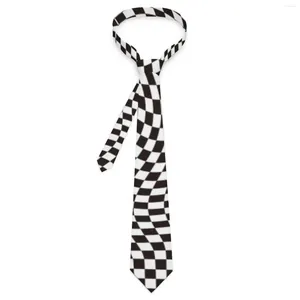 Bow Ties Vintage Plaid Tie Black White Check Design Neck Classic Elegant Collar for Adult Wedding Slips Tillbehör