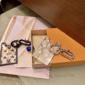 2024 high quality trendy keychains Designer Transparent Acrylic Card Holder Key Chain Card Mountable Car Pendant Metal Fashion Personality Creative very Cute