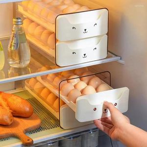 Storage Bottles Egg Container Drawer-type Transparent Rack Stackable Double-layer Box Holder Refrigerator Organizer