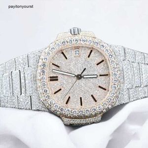 Roller İzle Diamond Watches Lüks Hip Hop Mekanik Beyaz VVS Moissanite Erkekler İçin Özelleştir