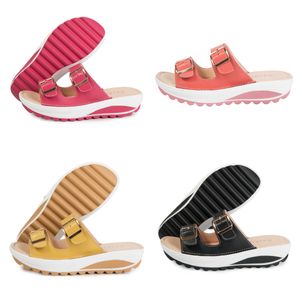 Nuovi sandali da donna casual doppiopetto per la casa e l'outdoor scarpe casual versione coreana GAI carino colorato rosa blu arancione nuovo stile albicocca 2024
