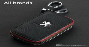NEW Luxury Genuine Leather Car Key Bag Case holders with Keychain For Mazda/Honda////VW/Lexus/BMW/Peugeot Buick Auto Key2019210
