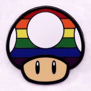 rainbow mushroom brooch Cute Anime Movies Games Hard Enamel Pins Collect Cartoon Brooch Backpack Hat Bag Collar Lapel Badges