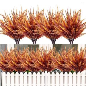 Decorative Flowers Artificial Plants Realistic Uv Resistant Ferns Branches For Indoor Outdoor Home Garden Decor Set Of Landscaping