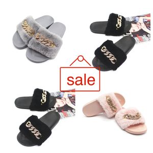 new Chain Diamond Plush Slippers Indoor and Outdoor Plush Flat Bottom Warm Slippers GAI Fluffy fall outdoor Design cute Plush Slippers Daily Home color Female