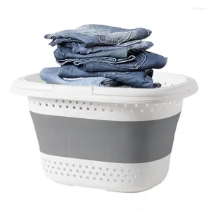 Tvättpåsar Collapsible Hamper Clothing Storage Basket Space-Saving Ventilated Clothing Hink