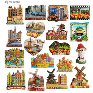 Fridge Magnets Netherlands Amsterdam Tourist Souvenir Magnetic Refrigerant Sticker Collection Gift Frozen Magnet Y240322