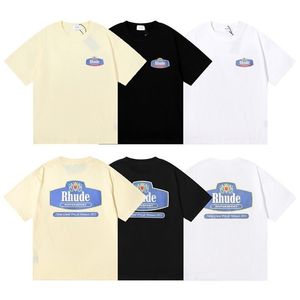 ファッションrhudeレタープリントメンズTシャツレディースラウンドネック半袖ルーズカジュアルカップルTシャツトレンディブランド新しい夏の服CSD2403223-8