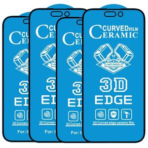 Skärmskydd för iPhone 15 Pro Max 14 plus 13 mini 12 11 XS XR X 8 7 SE 3D -kant krökt keramik HD -film Anti Shock Explosion Curved Proof Premium Full Cover