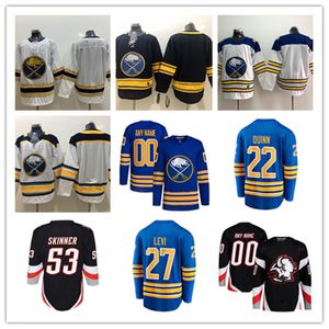 Buffalo Custom Sabres Hockey-Trikots 1 Ukko-Pekka Luukkonen 71 Victor Olofsson 77 JJ Peterka 25 Owen Power 22 Jack Quinn 50 Eric Robinson 13 Lukas Rousek