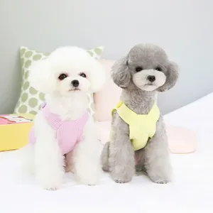 Köpek giyim köpek kıyafetleri yaz bahar kedi moda yeleği evcil hayvan sevimli karikatür koşum küçük şık pijama pomeranian malzemeleri