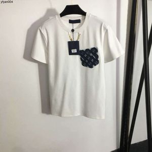 Женская футболка Женская дизайнерская одежда Круглая футболка из чистого хлопка с коротким рукавом Одежда
