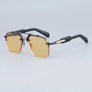 Jmm Silverton óculos de sol sem aro de acetato de metal designer de luxo clássico feito à mão no Japão Uv400 óculos ao ar livre para dirigir 240314