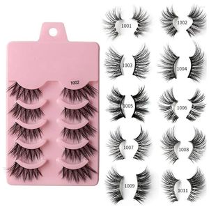 False Eyelashes 5 Pairs Half Fake Lashes Soft Natural Fluffy Makeup Cat Extension Eye Faux Maquiagem Cils Tool L G2C8