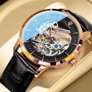 New Men's Fully Automatic Large Hollow Mechanical Perspective Waterproof Pattern High End Watch for Men