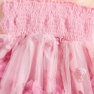 Girl Dresses Baby Girls Sleeveless Dress Summer 3D Flowers Cute Tulle A-Line With Butterfly Wing For Beach Party Clothes