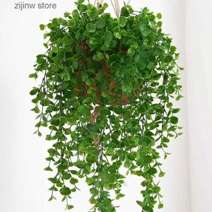 Faux Floral Greenery Artificial Plant Eucalyptus Vine for Home Wedding Party Decoration Green Leaves Ivy indoor Outdoor Wall Hanging Christmas supply Y240322