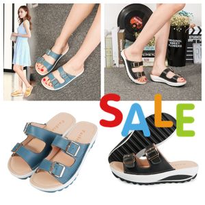 Sandálias femininas casuais para casa ao ar livre sapatos casuais GAI colorido damasco grande tamanho tendência da moda feminina fácil combinação impermeável duplo breasted 2024 35-42