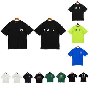 Amirrss Camisetas Tee Verão Mens Mulheres Camiseta Design Clássico Inkjet Graffiti Impressão Fort Manga Casual Solta Camisa Polo Tees