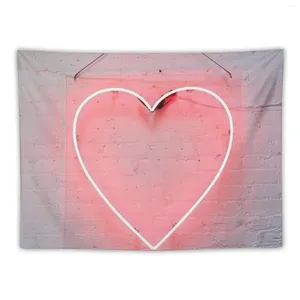 Tapissries The Neon Heart Tapestry Söta rum saker vägg hängande dekor hem och komfort