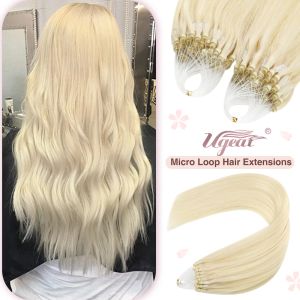 Extensions Ugeat Micro Loop Human Hair Extensions Balayage Blonde 50Gram/Set 1G/S Natural Hair Micro link Hair Extensions Fusion Pre Bonded