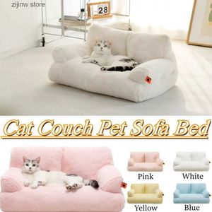 Cat Beds Furniture Pet sofa bed washable cat bed suitable for medium-sized small dogs and cats durable dog bed non slip bottom all season fluffy cat sofa Y240322