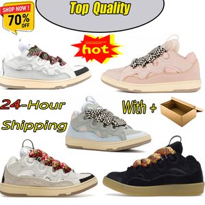 New Designer Shoes Men Women Sneakers Extraordinary Embossed Black Pink Purple Red Leather Curb Calfskin Rubber Man Platform Trainers 36-46