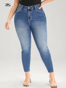 Plus Size Skinny Jeans for Women High Waist Pencil Women Jeans Stretchy Ladies Curve Jeans 100 Kgs Full Length Mom Jeans 240315