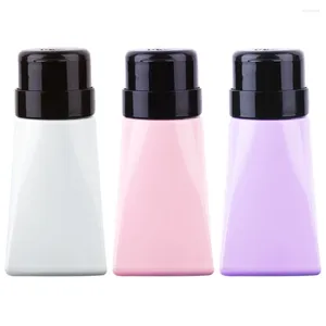 Storage Bottles 220ml Empty Lockable Pump Dispenser Nail Polish Gel Cleaner Liquid Press Bottle