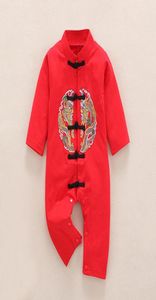 Jumpsuits Chinese Button Tang Suits Year Baby Clothes Long Sleeve Boy Birthday Romper Red Festival Clothing 024M4169013