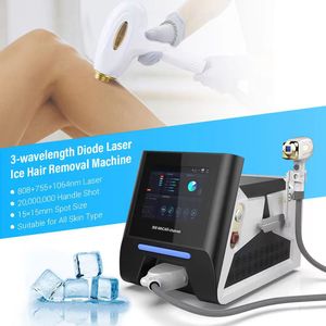 Kommersiell bärbar 808nm Diod Laser Hårborttagningsmaskin med 3 våglängd Stronger Power