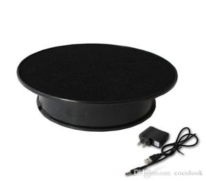 20cm 1kg Stylish Velvet Top Electric Motorized Rotary Rotating Display Turntable for jewelry Watch Jewelry Toy model display stand6072035