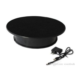 20 cm 1 kg Stylish Velvet Top Electric Motorised Rotary Rotating Display Skivertable For Smycken Titta på smycken Toy Model Display Stand6072035