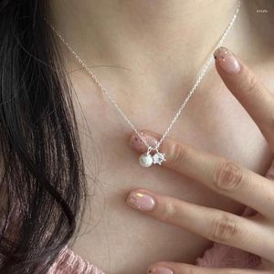 Ketten Trendy Mode Silber Farbe Krone Klar CZ Perle Elegante Kette Anhänger Halskette Für Frauen Mädchen Schmuck Dropship Großhandel