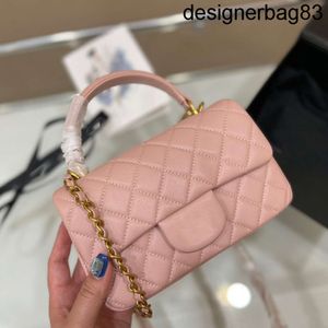 24s Hand Flap Bag Classic Top Caviar Grain Cowhide Leather Quilted Plaid Weave Chain Gold Hardware Shoulder Messenger Luxury Designer High Quality Handbag