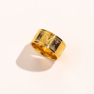 20Style Designer Märke Letter Band Rings Gold Plated Diamond Insert rostfritt stål Kärlek bröllop smycken fin snidning fingerring